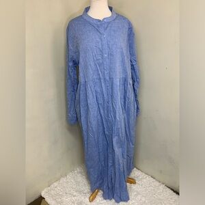NWT Tuckernuck Chambray Maxi Long Sleeve Dress XXXL
